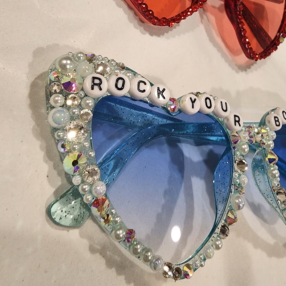 Backstreet Boys Bling Sunglasses Crystal Lyric Sphere Tour Custom Heart Set Of 4 - Picture 13 of 17